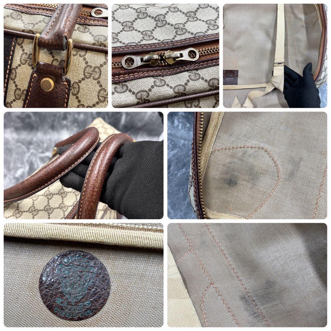 ✨美品✨GUCCI GG ボストンバッグ レザー ハンド ベージュ ブラウン