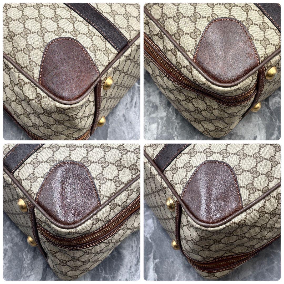 ✨美品✨GUCCI GG ボストンバッグ レザー ハンド ベージュ ブラウン