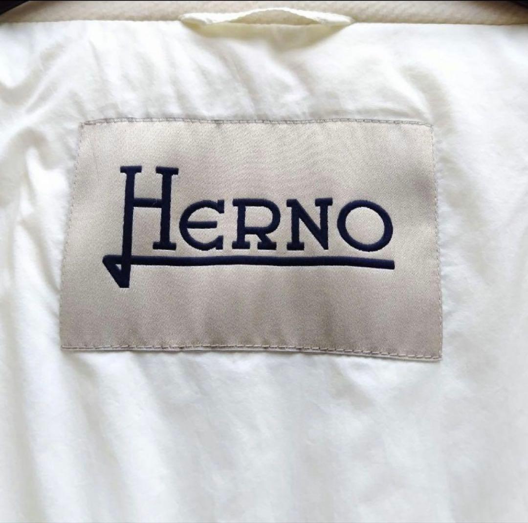 ヘルノ　ウール切り替え　ジップダウンコート