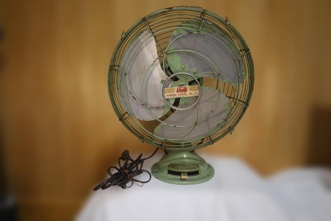 レトロ 卓上扇風機 日本電気製 緑色
