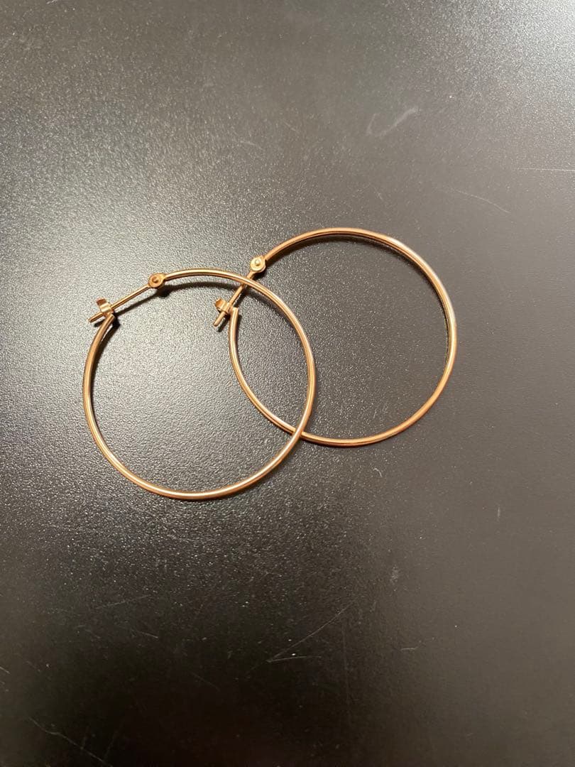 はる フープピアス K10 地金　アガット風