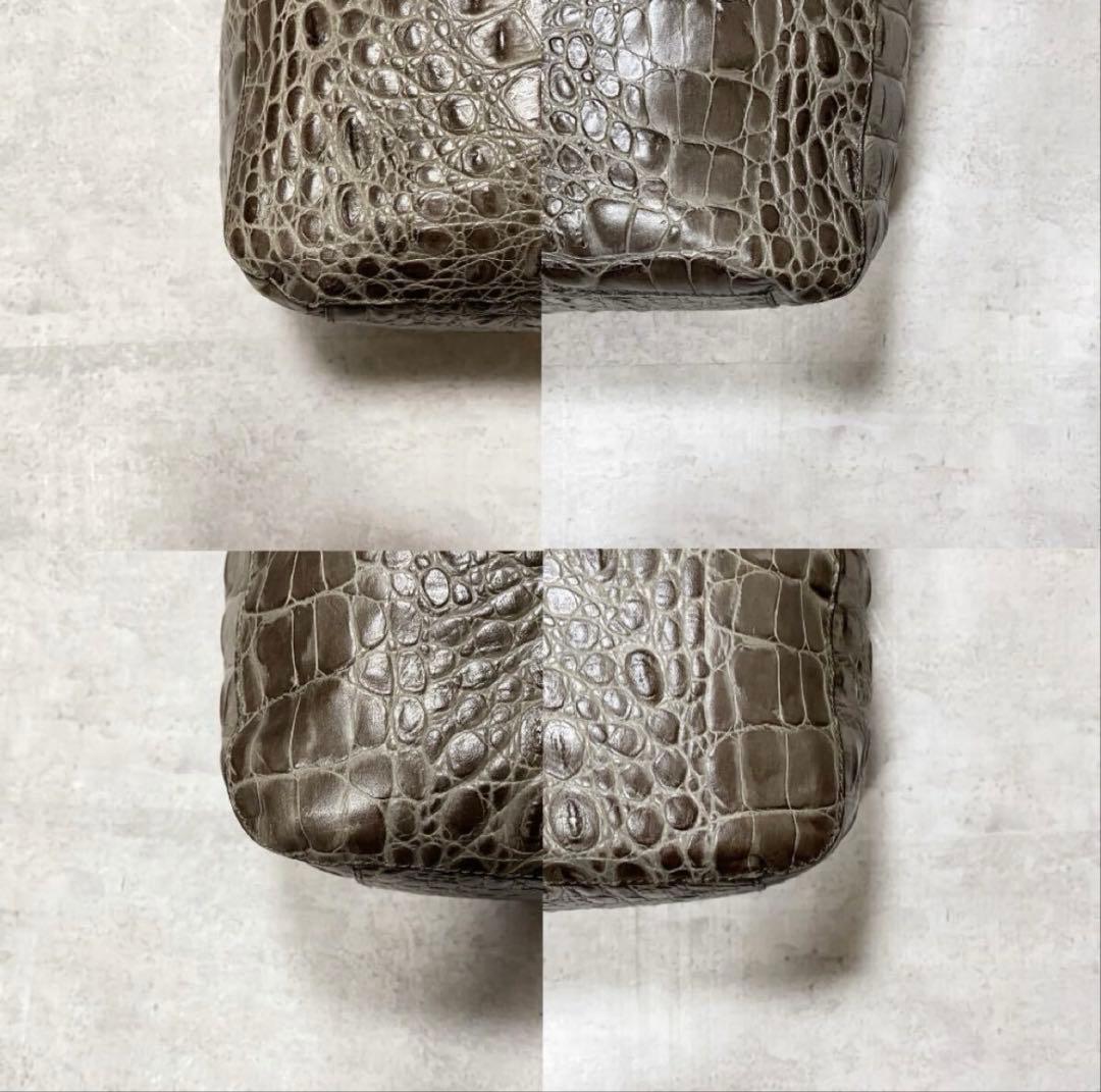 極美品 FURLA フルラ クロコ型押し 2way トートバッグ A4可 大容量