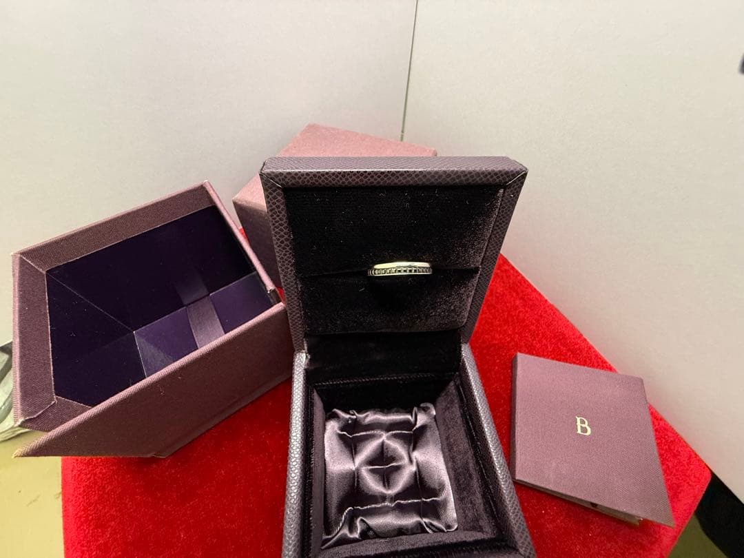 宗藤BOUCHERON指輪キャトルブラックハーフK18WGブラックPVD