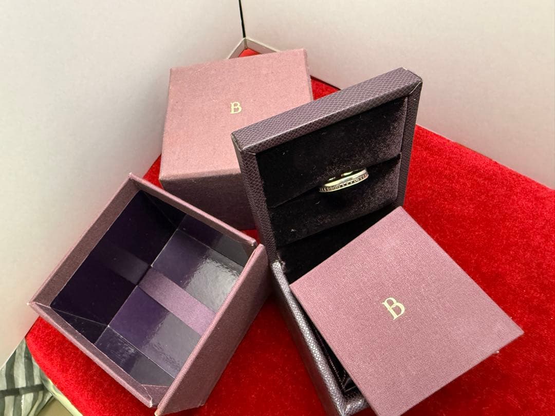 宗藤BOUCHERON指輪キャトルブラックハーフK18WGブラックPVD