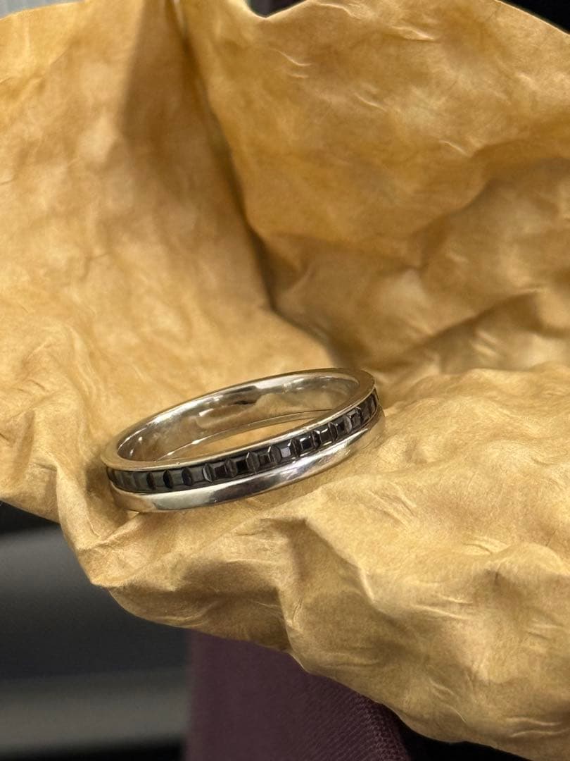 宗藤BOUCHERON指輪キャトルブラックハーフK18WGブラックPVD