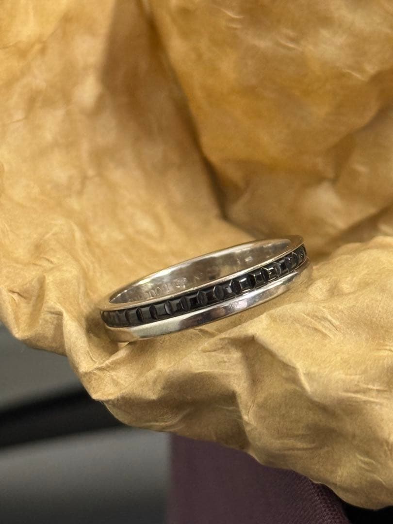 宗藤BOUCHERON指輪キャトルブラックハーフK18WGブラックPVD