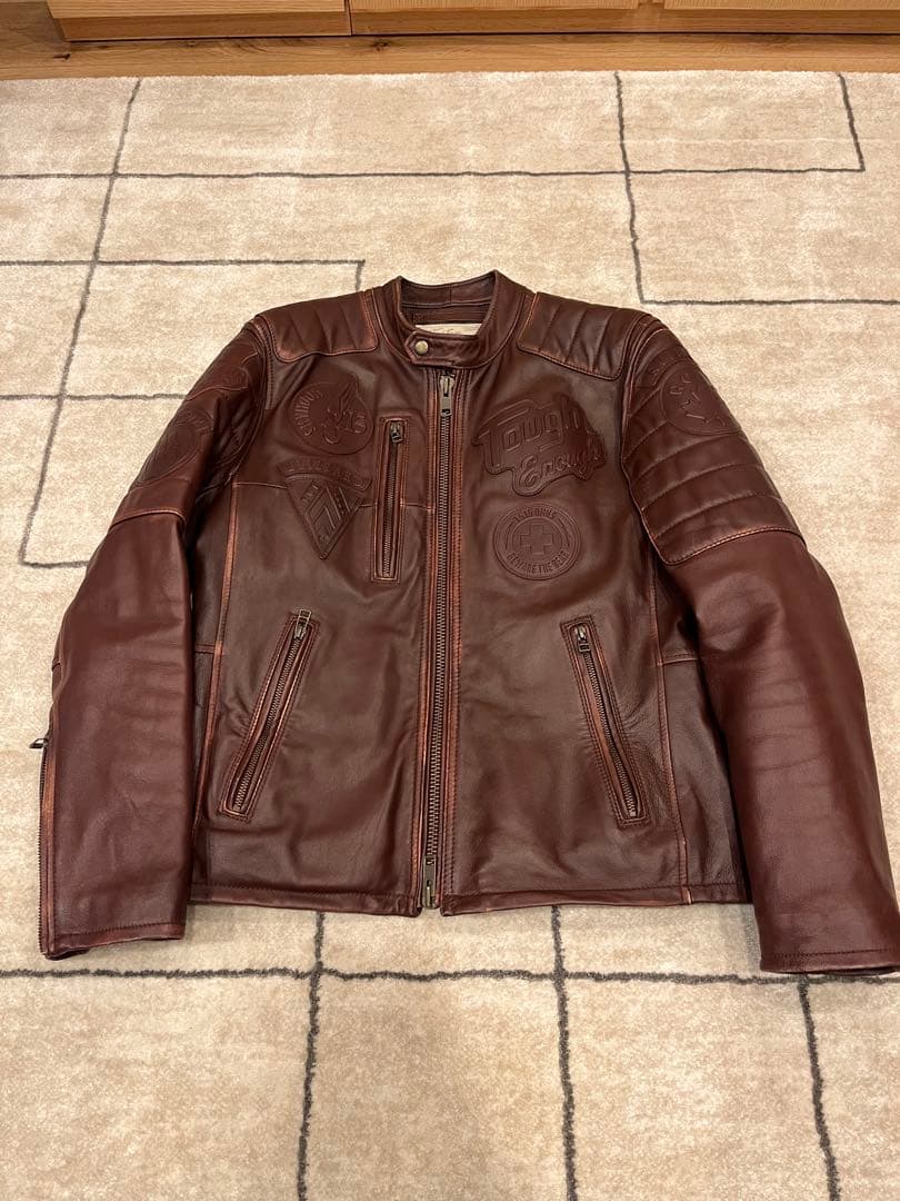 AVIREX ブラウンレザージャケット Lサイズ訳あり