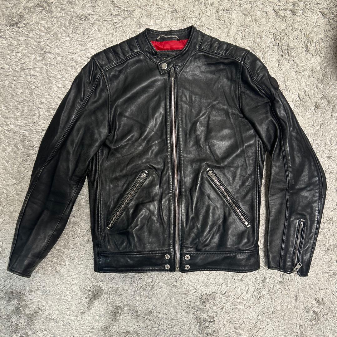 DIESEL黒ラムレザーシングルライダース