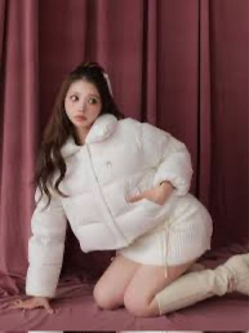 ジャケット・アウター mmeeme Bijou cropped down jacket White