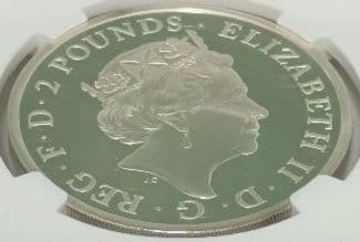 2020 イギリス ブリタニア 1オンス 2ポンド 銀貨 NGC PF69 UC