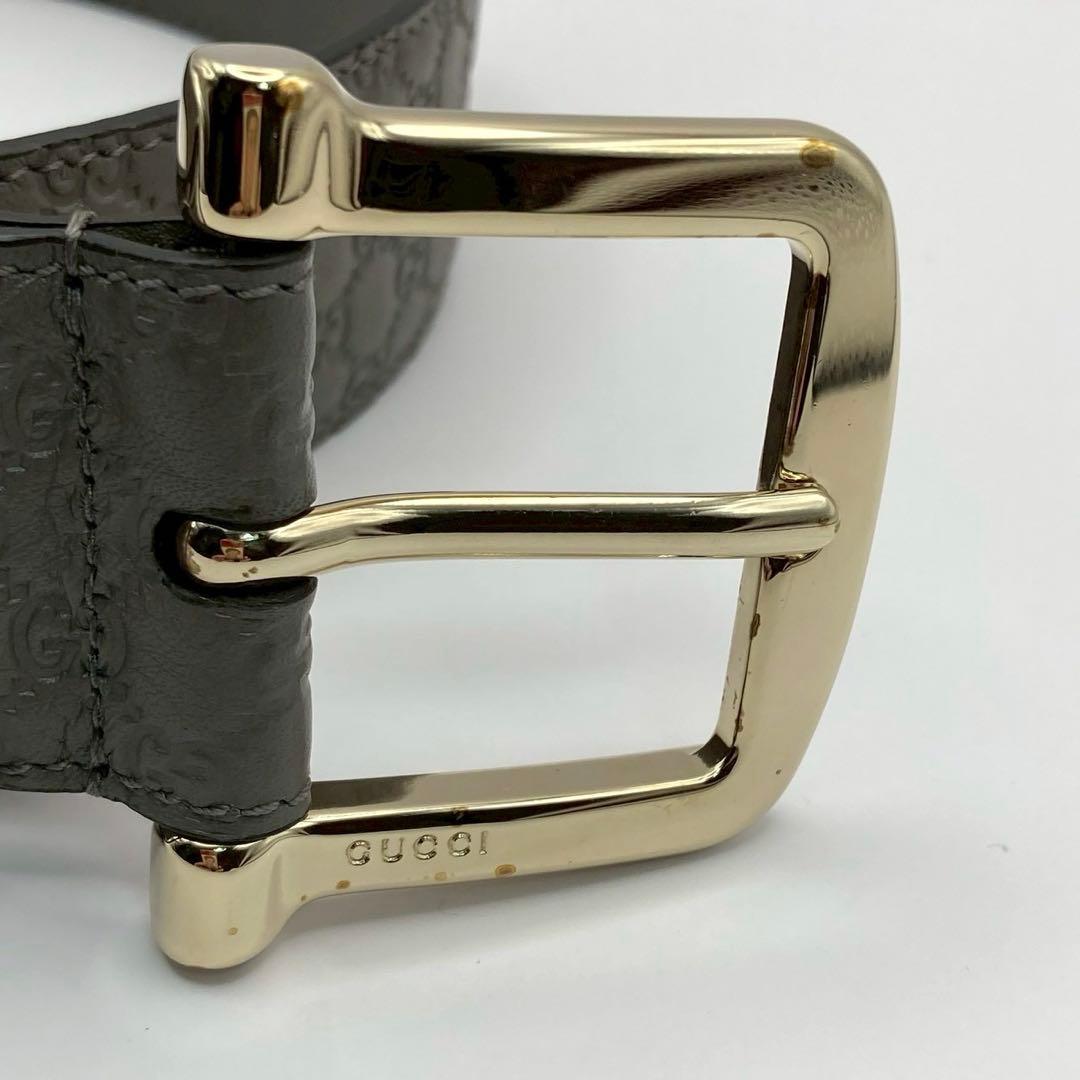 【美品】グッチ　ベルト　シマレザー　GG柄　281548 箱付き　保管袋付き