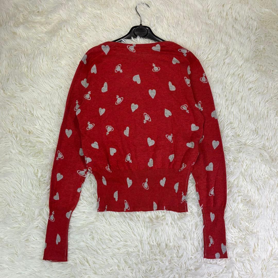 ヴィヴィアンウエストウッド カーディガン 総柄 オーブ ハート オーブ釦