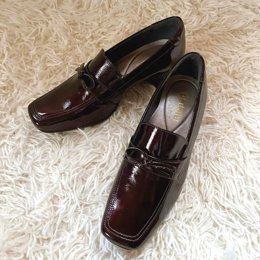 未使用級✨ ASICS pedala エナメルリボンローファー 23 EEE