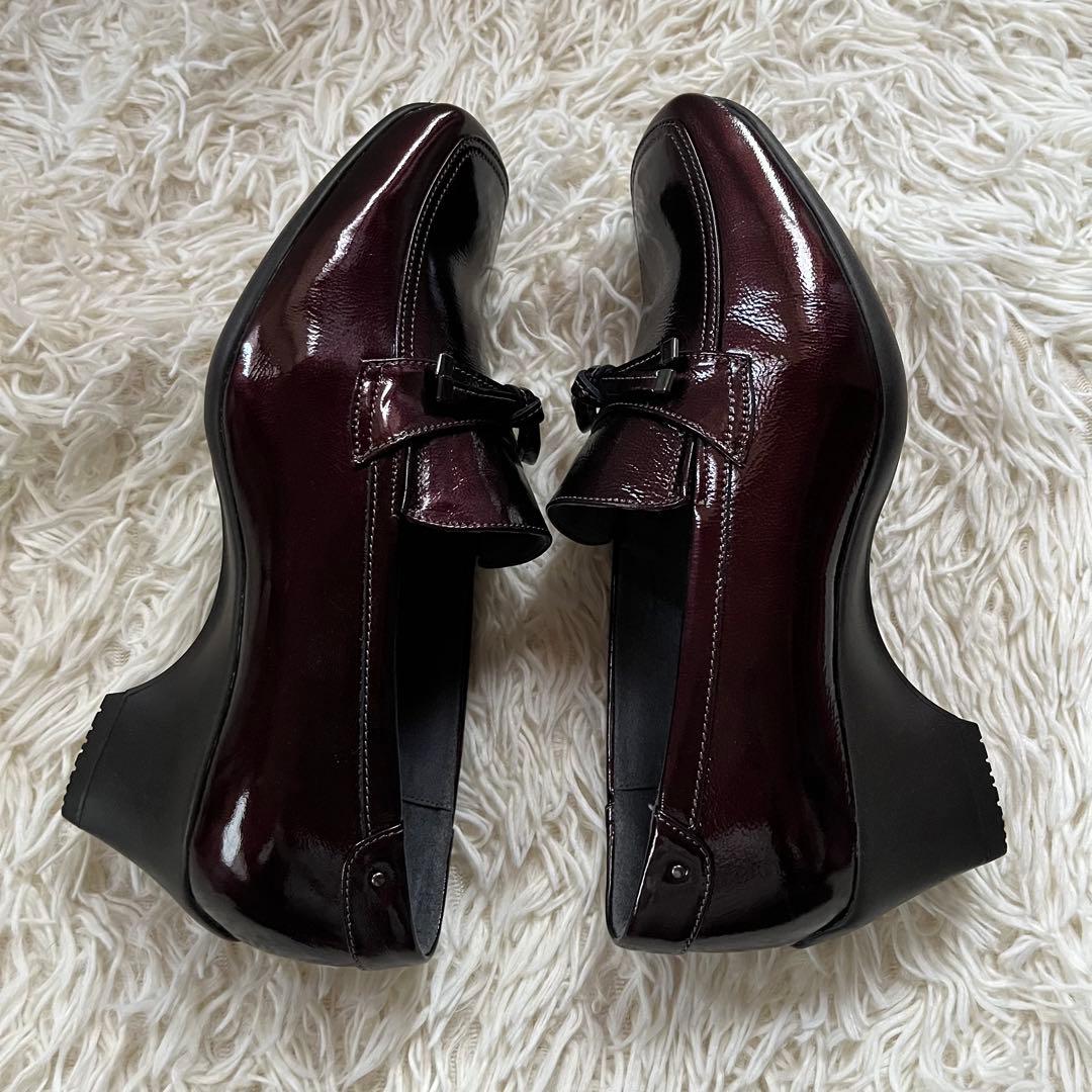 未使用級✨ ASICS pedala エナメルリボンローファー 23 EEE