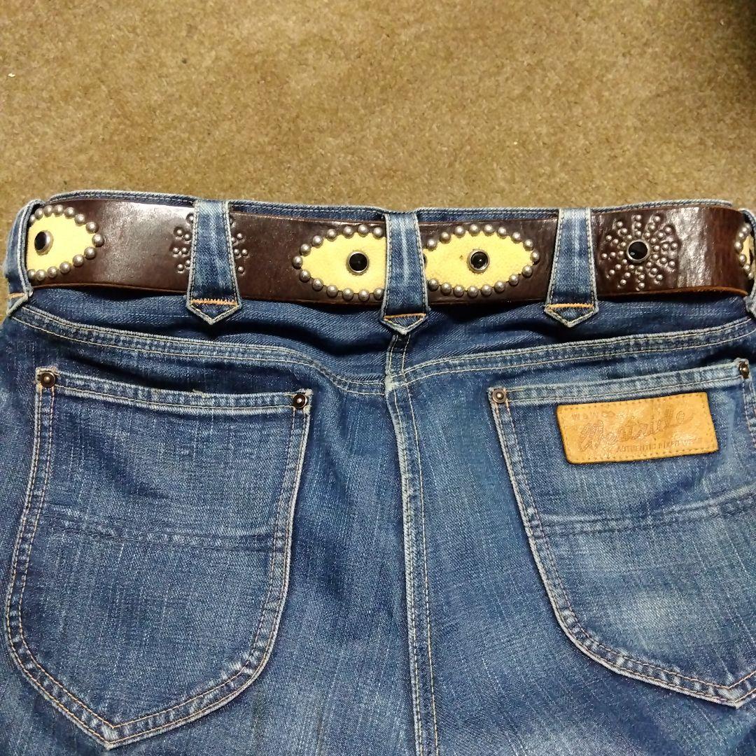 36inch Overlay Peanut スティングレイ スタッズベルト 茶芯