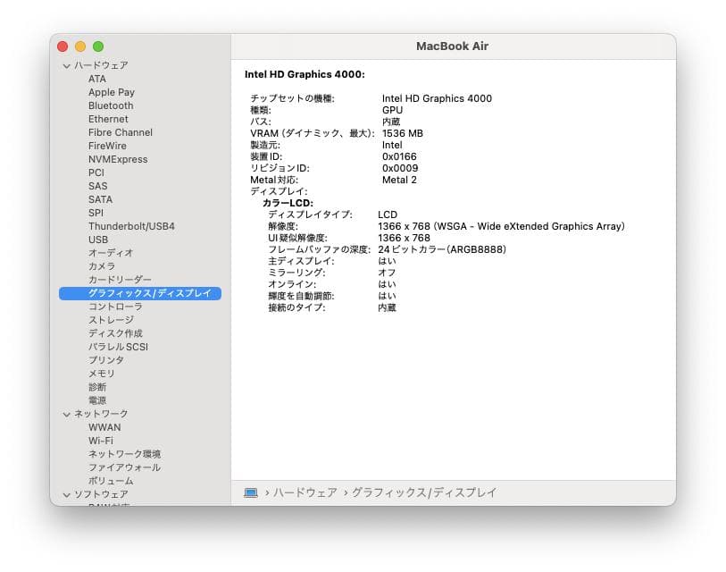 MacBook本体 MacBookAir /Sonoma /Windows10 /AdobeCS2