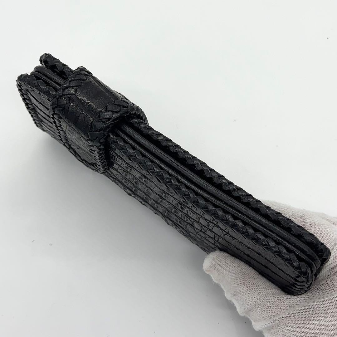 美品 GODANE ゴダン クロコダイル バイカーズウォレット 長財布 メンズ