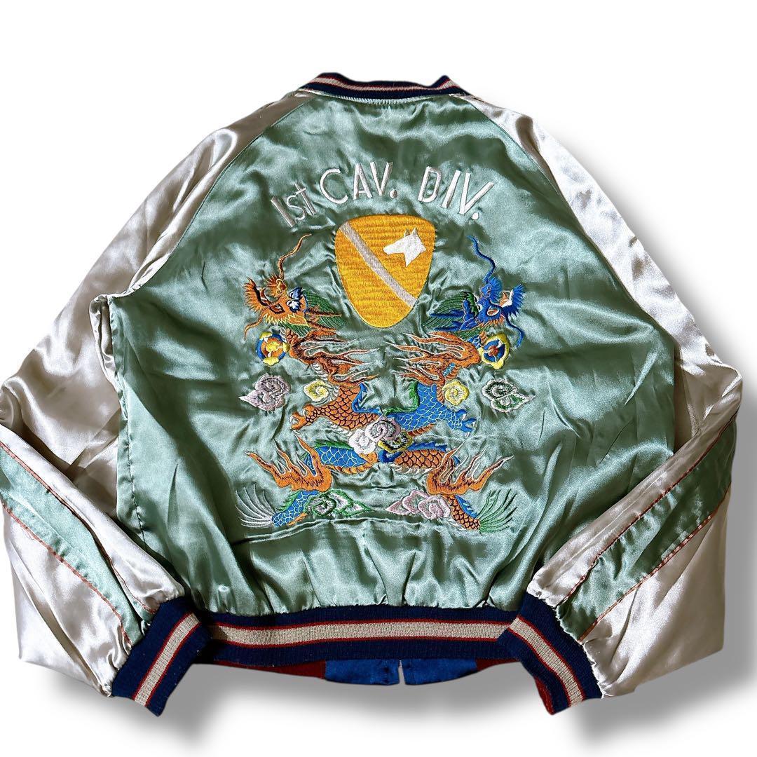 美品 THE FLAT HEAD スカジャン タイガーヘッド リバーシブル 刺繍