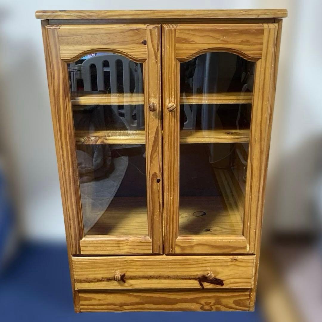 たのメル便　無垢材　木製キャビネット　食器棚　チェスト　戸棚　キャビネット