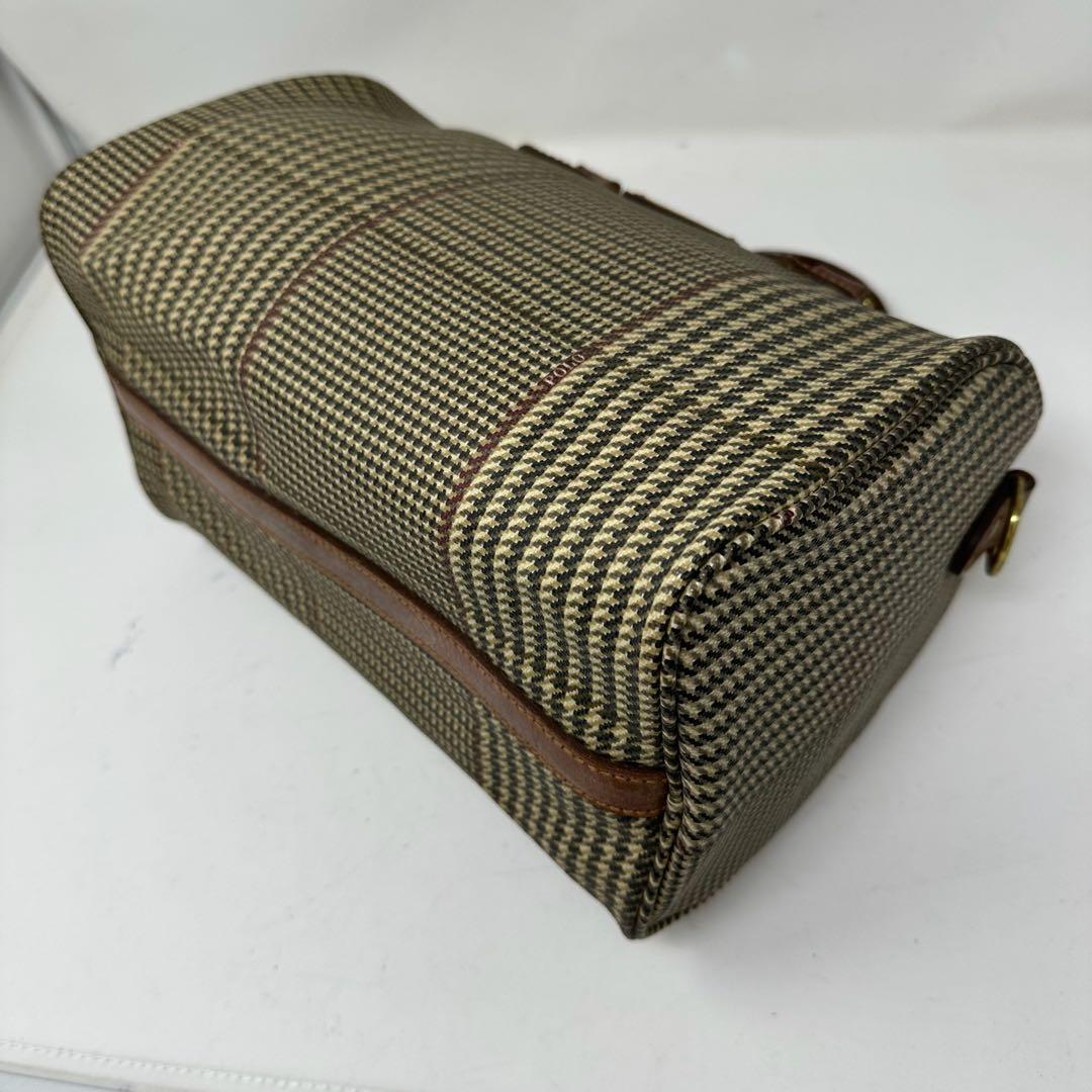 【美品】 ポロラルフローレン　ボストンバッグ　ハンドバッグ　千鳥柄　ブラシe45