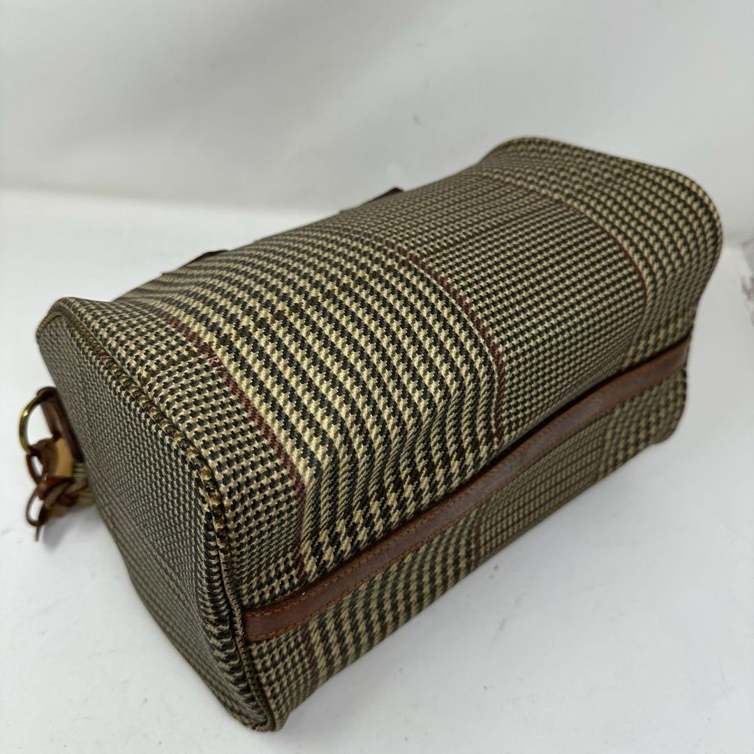 【美品】 ポロラルフローレン　ボストンバッグ　ハンドバッグ　千鳥柄　ブラシe45