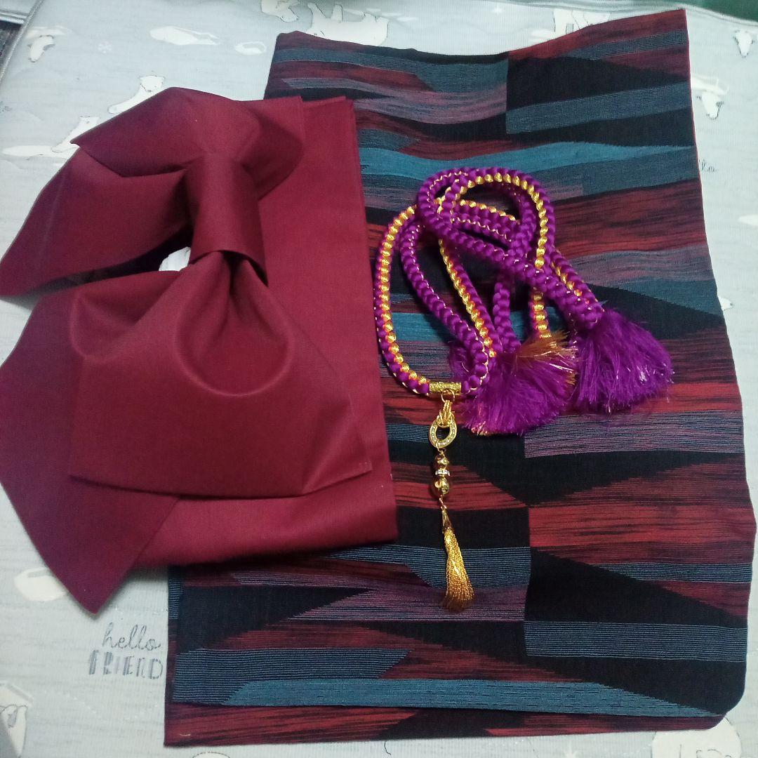 浴衣　帯　セット　赤