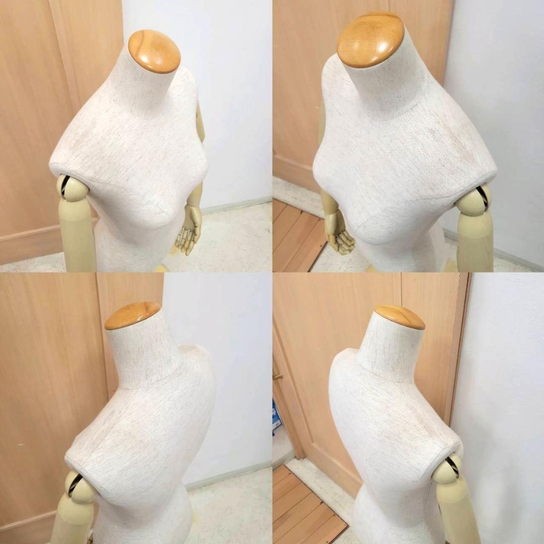 【美品】トルソー 女性 レディース マネキン アイボリー 可動式腕 / 土台付き