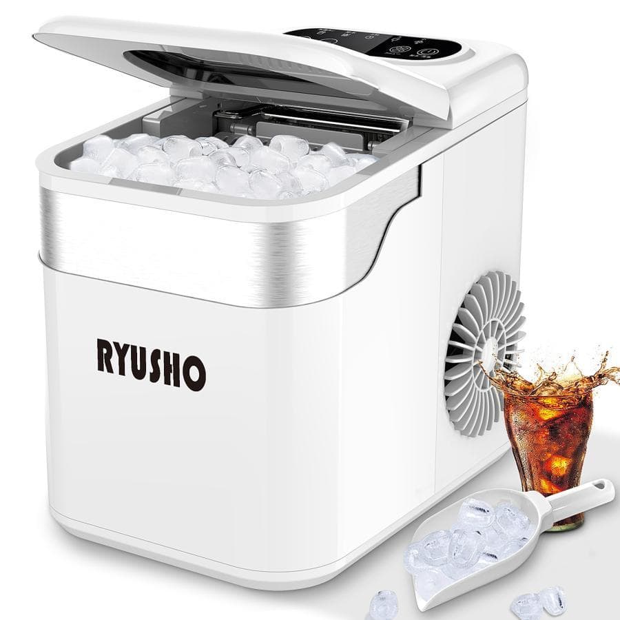 製氷機 製氷機家庭用 小型高速製氷機 コンパクト自動製氷機最短6分で(ホワイト)