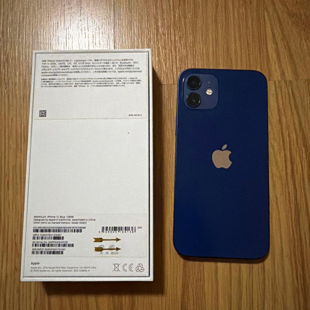 Apple iPhone 12 ブルー 本体 充電ケーブル付き　中古