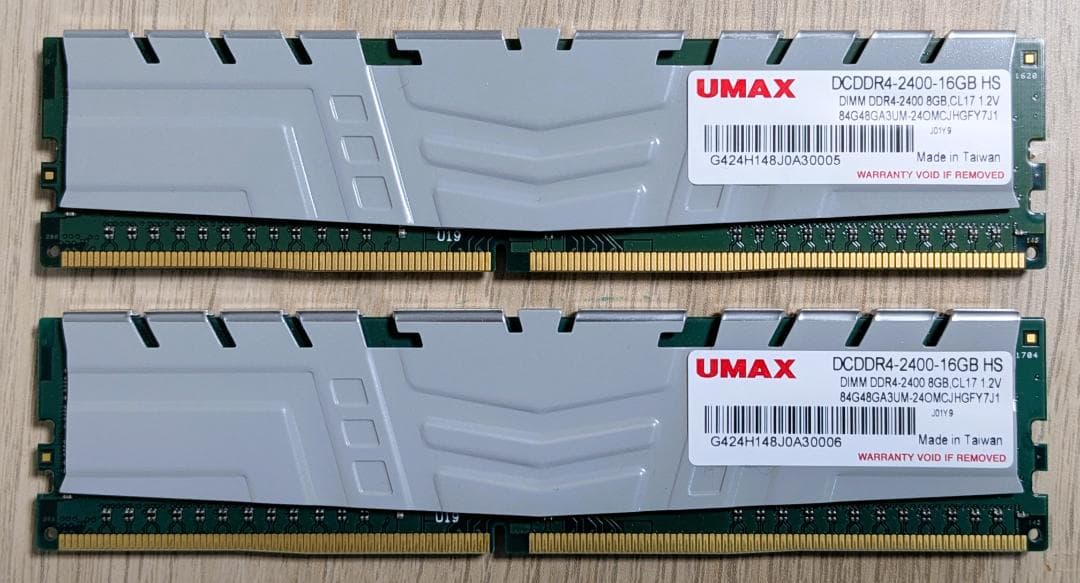 UMAX 16GB DDR4 (8GB x 2枚) DIMM メモリー