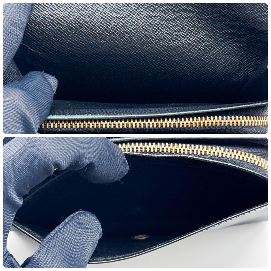 ルイヴィトン エピ ポルトフォイユ トレゾール 二つ折り財布 黒 ブラック