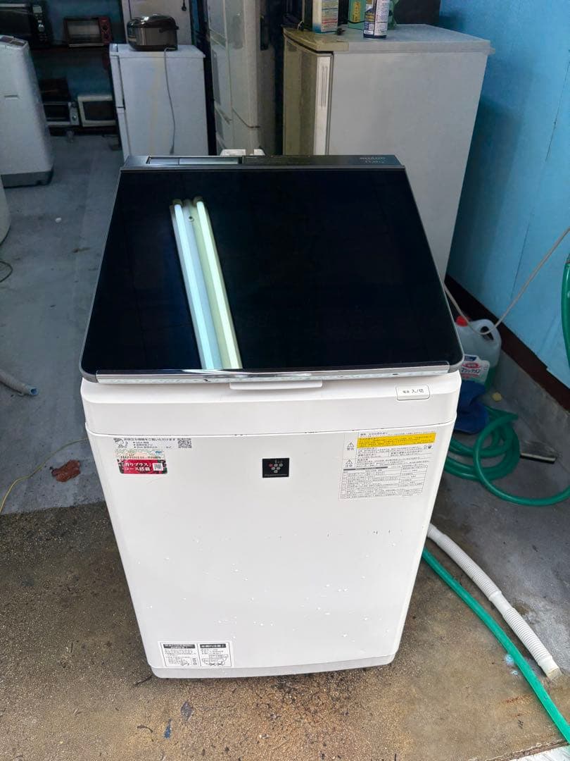 縦型洗濯機 本体 ガラス天板 ホワイト