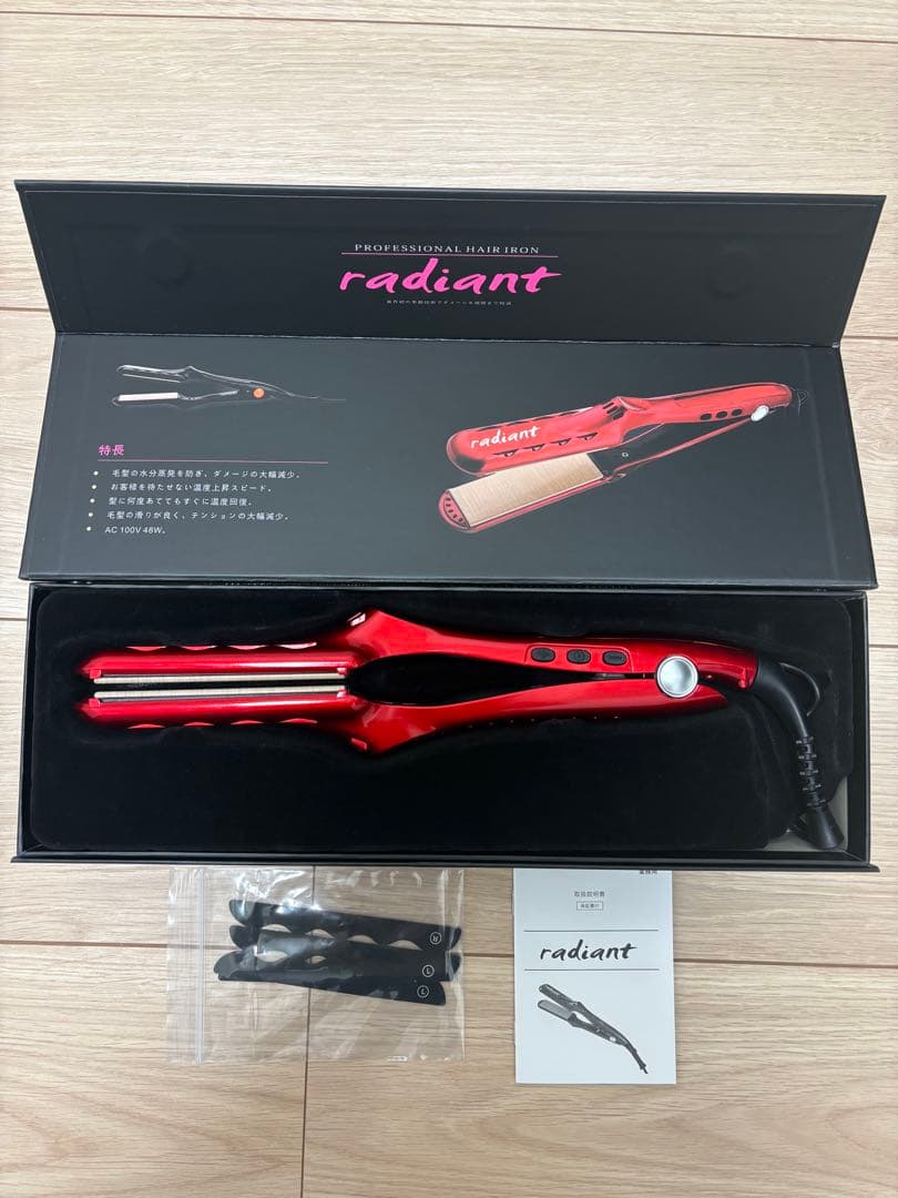 箱あり★radiantラディアント★ストレートヘアアイロン★35mm★レッド