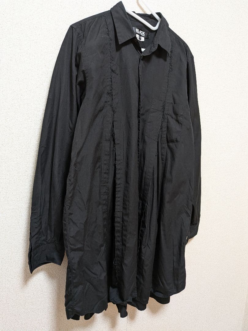 ブラックコムデギャルソン　カッティングコットンロングシャツ