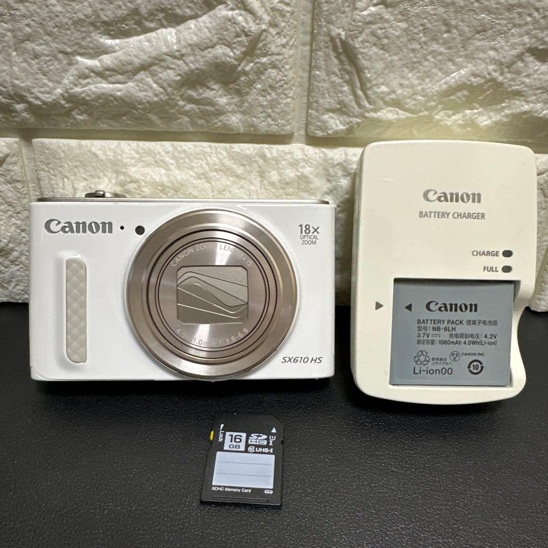 美品Canon Powershot SX610 HS ホワイト 動作品