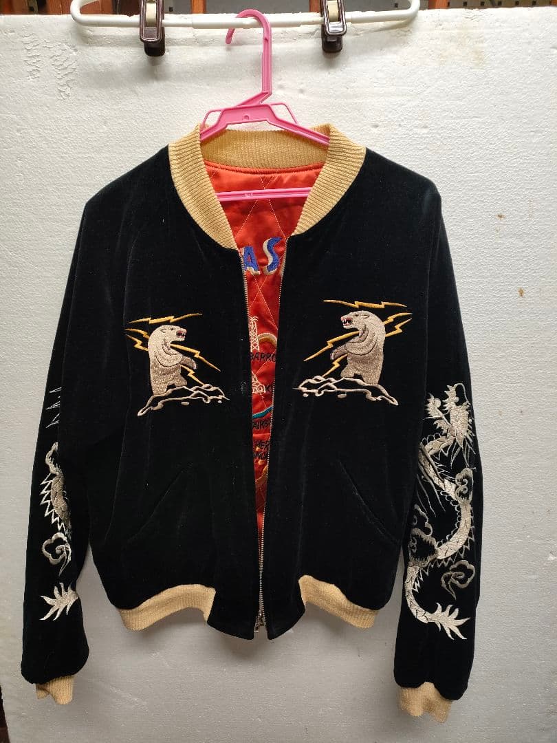 き*ん様 テーラー東洋　別珍　スカジャン　アラスカ　美品　黒サイズｌ