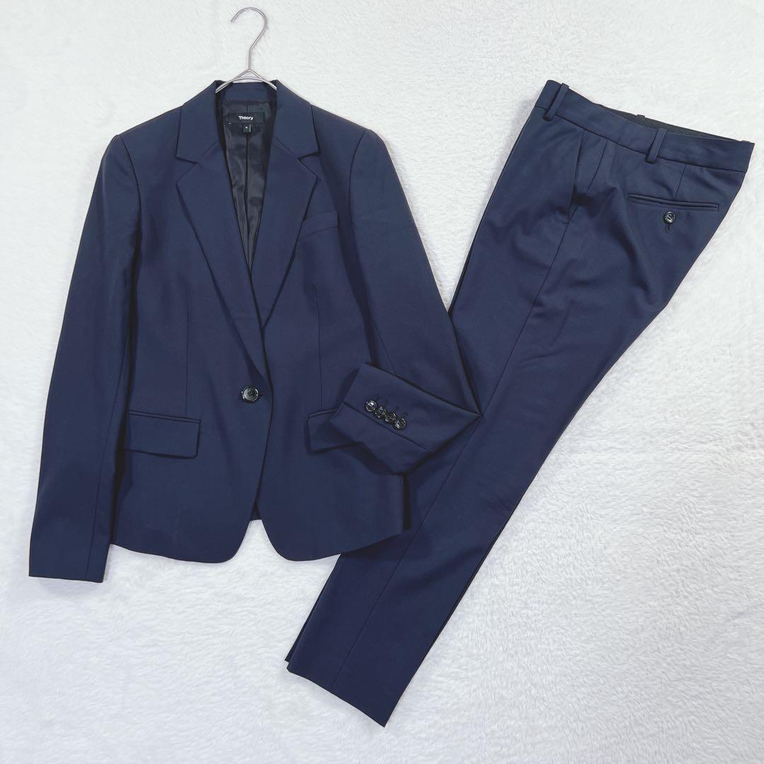 美品✨セオリー パンツスーツ テーラードジャケット ネイビー S 現行タグ