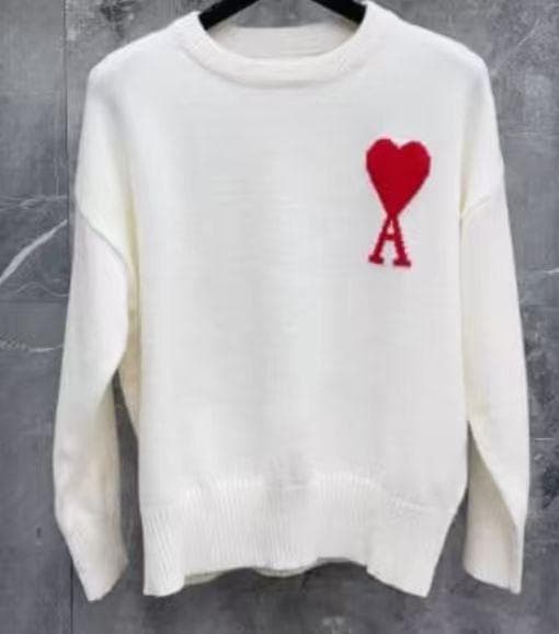 AMI PARISホワイトニットセータ-ハート S