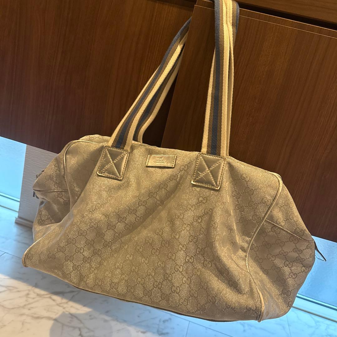 GUCCI シルバー ボストンバッグ