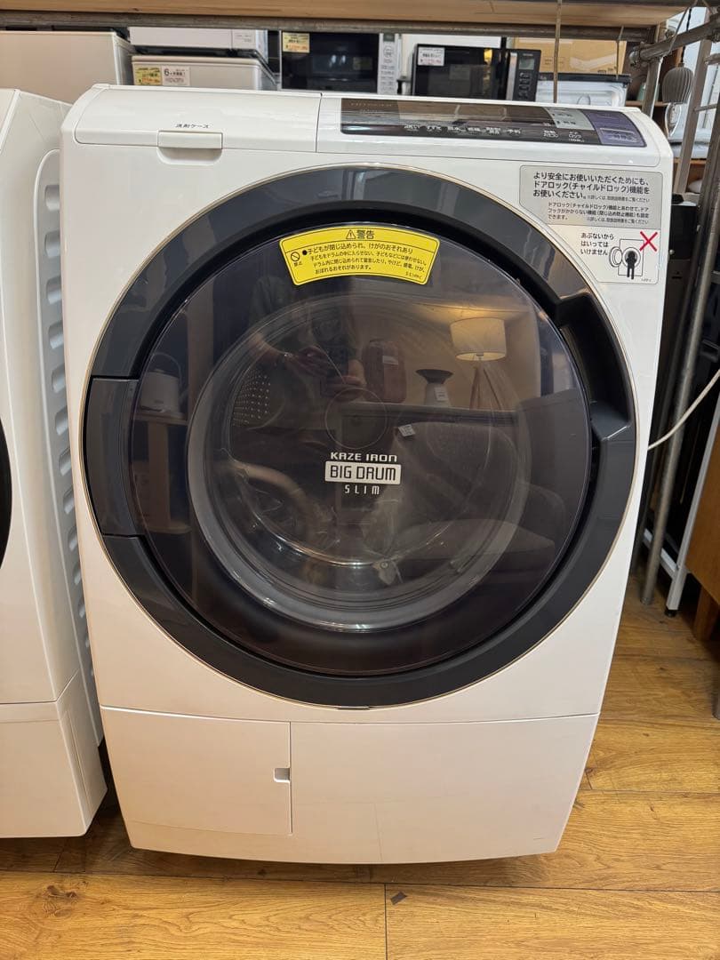 334＊■日立電気選択乾燥機　BD-SG100BL　2018年製　ドラム式　中古