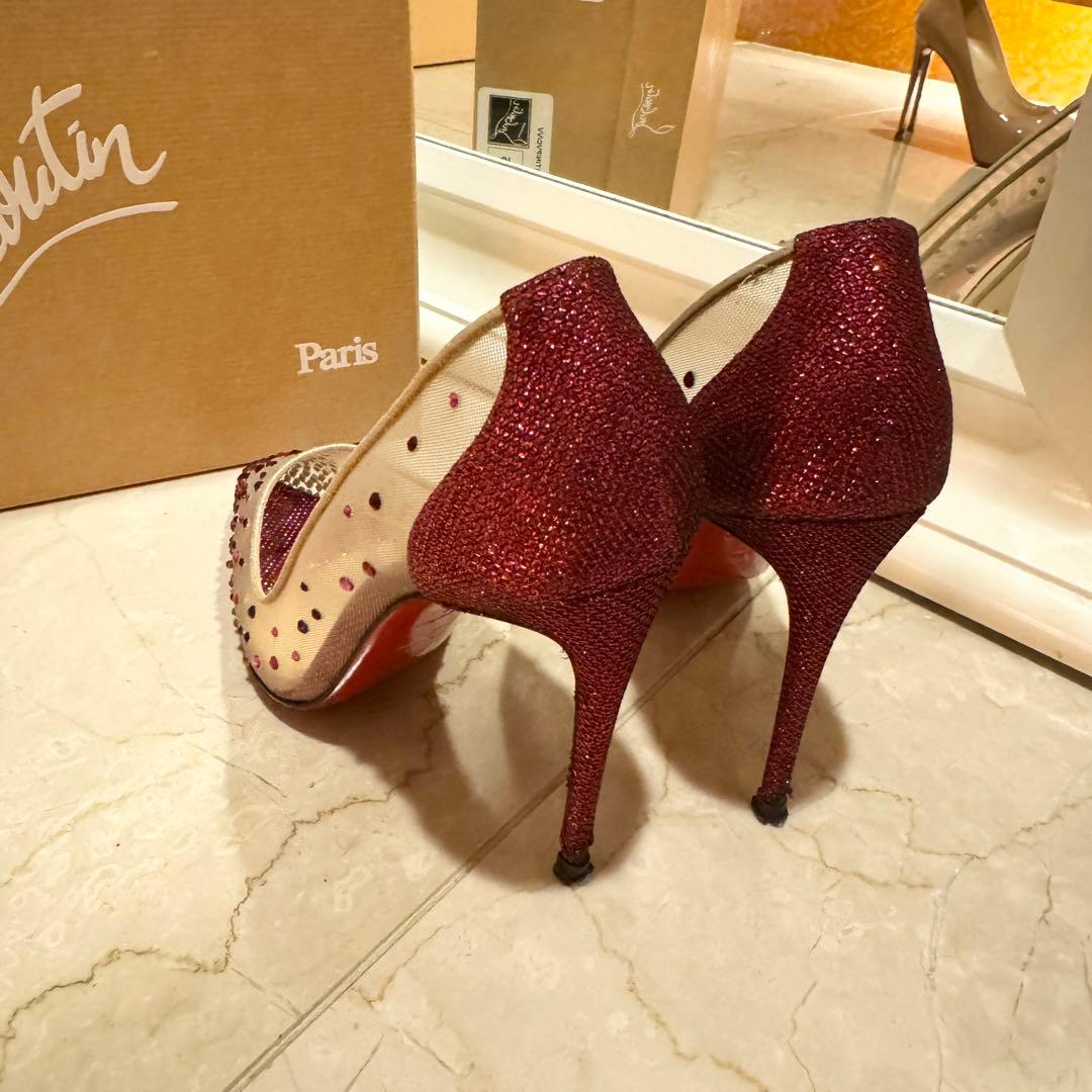 【美品】Christian Louboutin ビジューパンプス