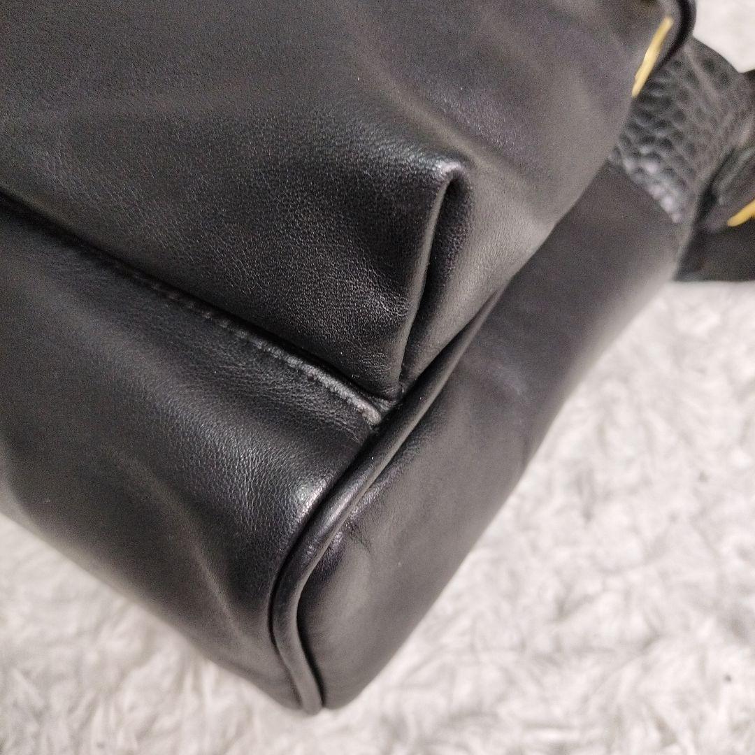 オロビアンコ クロコ型押し レザー ショルダーバッグ ブラック y2k 希少