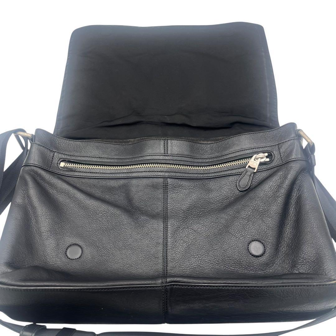 コーチ メンズ ショルダーバッグ チャールズ レザー スリム メッセンジャー