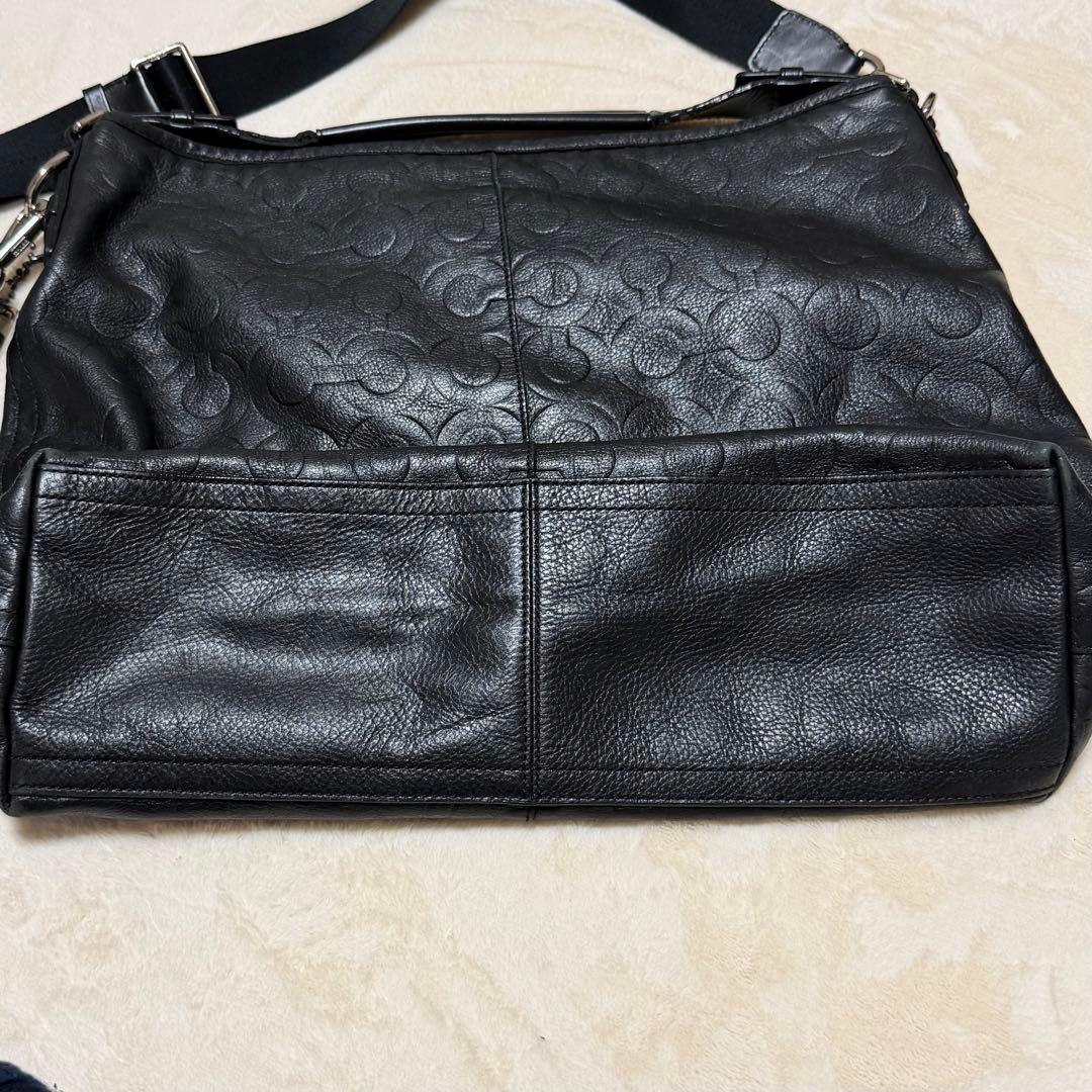 美品　COACH オプアート レザー ショルダーバッグ トートバッグ2way 黒