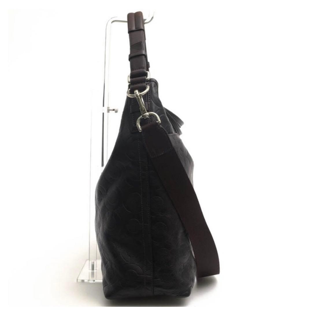 美品　COACH オプアート レザー ショルダーバッグ トートバッグ2way 黒