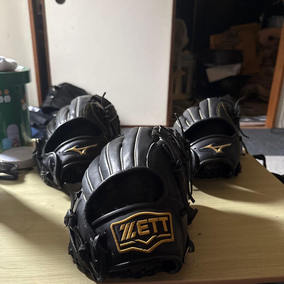 ETT 軟式グローブ 3個セット 黒