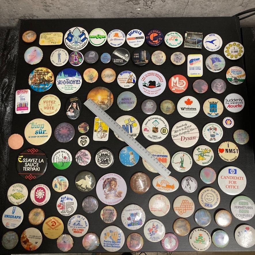 BQVG アメリカン 缶バッジ ビンテージ 100個 セット アメカジ 雑貨