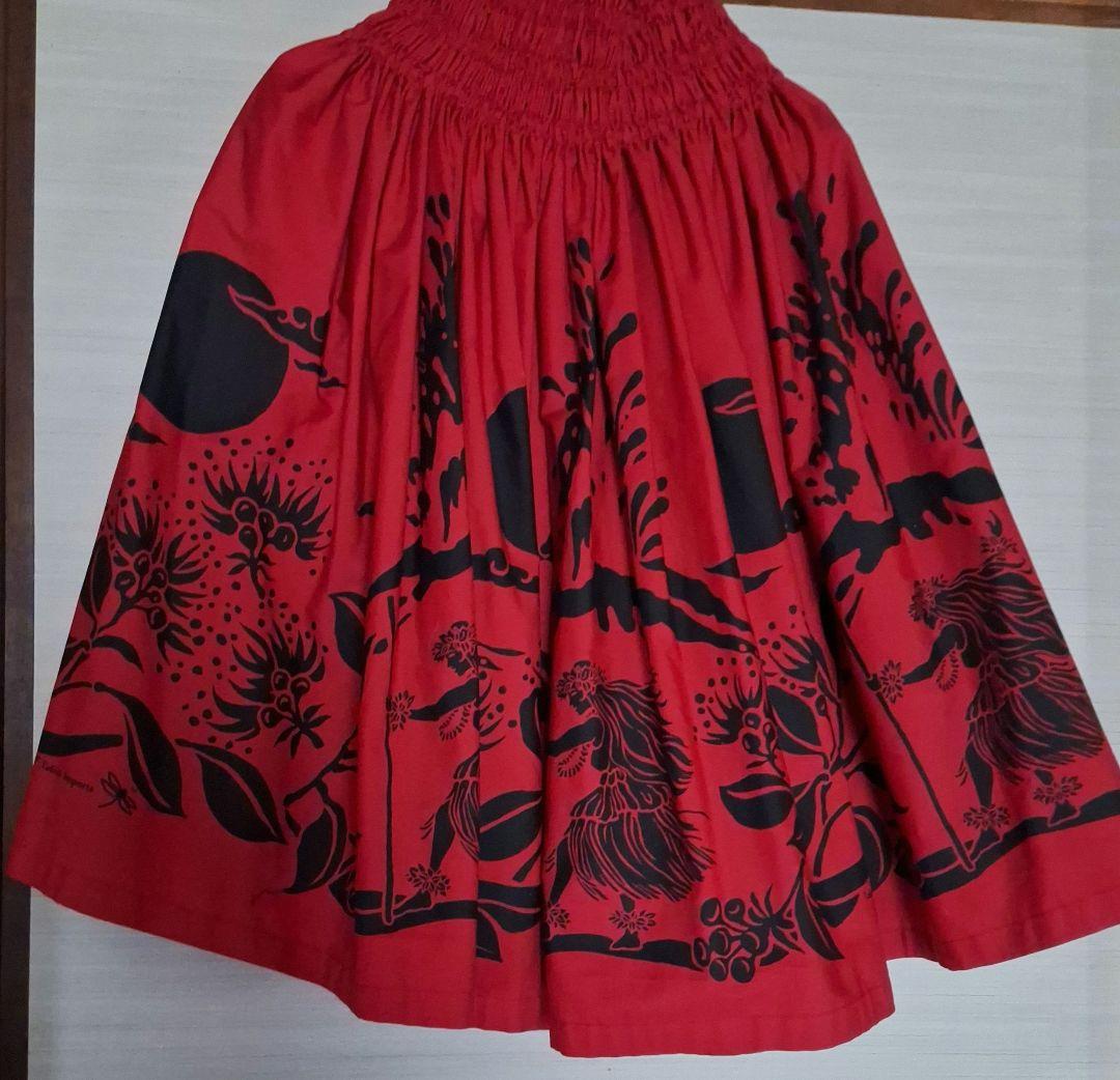 タヒチインポーツ　赤パウスカート