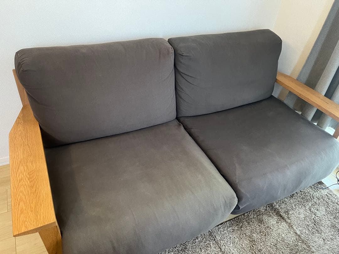 最終値下！【送料込】無印良品ソファ本体木製フレーム 2.5シーター