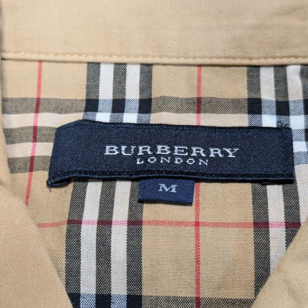 ✨️極美品✨️バーバリーロンドン ノバチェックシャツ ベージュ ロゴ刺繍 M